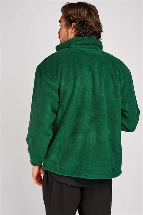 Zip Up Forest Green Fleece Jacket Just 7