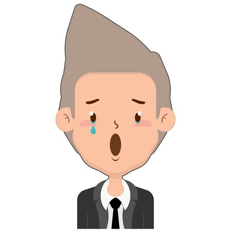Business Man Crying And Scared Face Cartoon Cute 22688565 Png