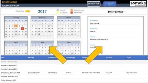 Event Calendar Excel Template Event Schedule Excel Template