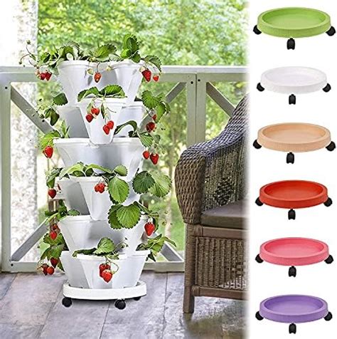 Hylan Stand Stacking Planters Strawberry Planting Pots6 Layer Three