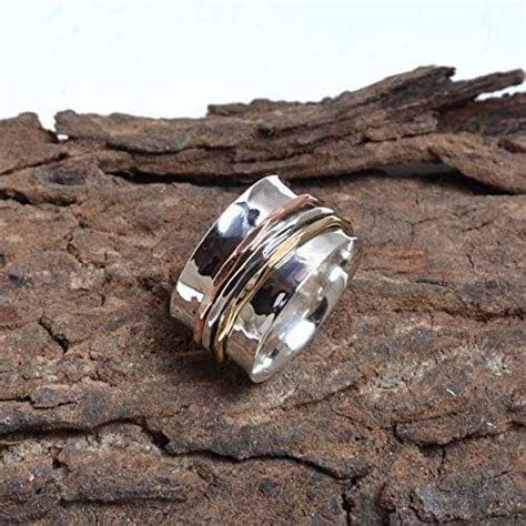 Spinner Band Rings Anxiety Ring For Meditaion 925 Sterling Silver