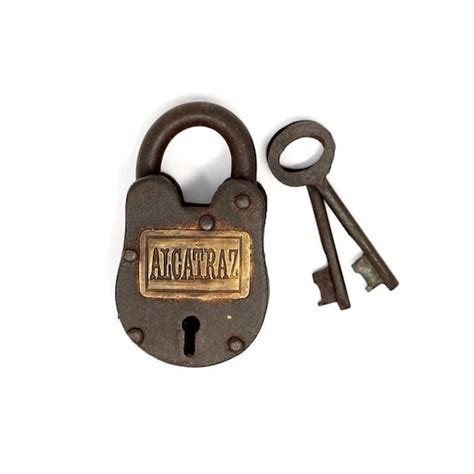 Alcatraz Prison Cast Iron Working Lock With Brass Tag And Keys Etsy