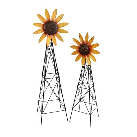 Darchelle Sunflower 2 Pieces Garden Art Set Wind Spinners Windmill