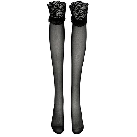 pair of stylish sexy solid color lace design stockings for women in stockings from underwear