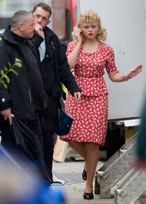 Emily Atack As A 1940s Pin Up Girl On The Set Of Dads Army Movie