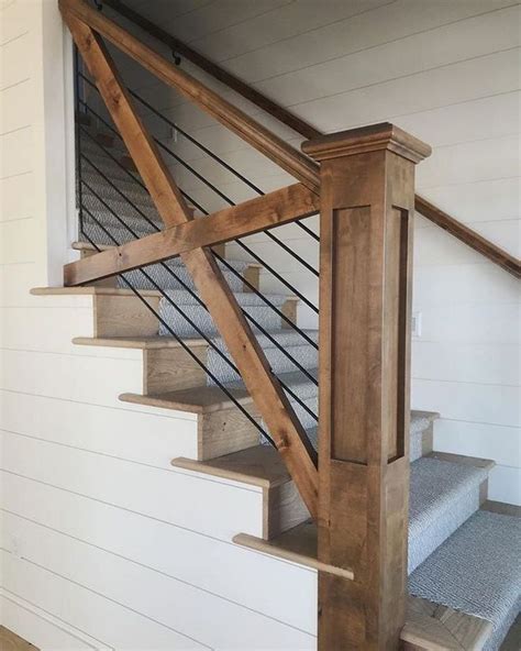 Stair rails are regular railings and they are installed on stairs to provide something to hold onto as people walk up or down the stairs. 39+ Where to Find Modern Farmhouse Staircase | Staircase railing design, Railing design, Stair ...