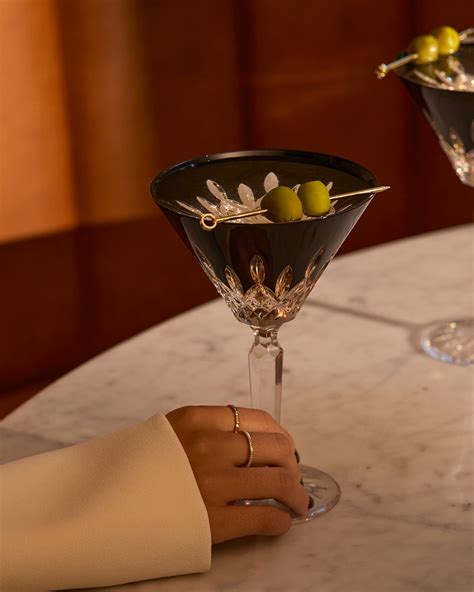Waterford Crystal Set Of 2 Lismore Black Martini Glasses Neiman Marcus