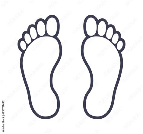 Human Foot Footprint Outline Icon Stock Vector Adobe Stock