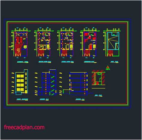 Maybe you would like to learn more about one of these? 2 Bedroom apartment dwg plan ,4 storey , 90 m2 - free cad plan
