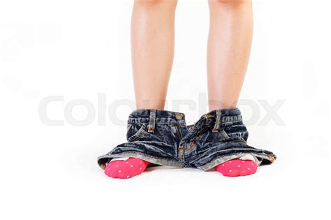 Woman Caught With Pants Down Stock Image Colourbox
