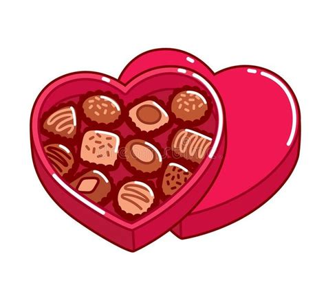Heart Shaped Box Of Chocolates Stock Vector Illustration Of Milk Date 174954084 Heart