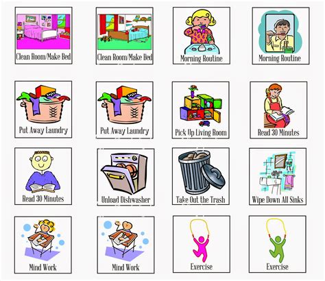 Printable Picture Chore Cards Free