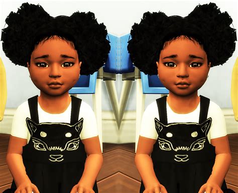 Ebonix Mochasims Curly Puffs Sims Hair Sims 4 Toddler