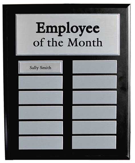 Recognize hard work and dedication with personalized employee of the month certificates from canva. Employee of the Month Black Master Board w/ Silver Plates ...