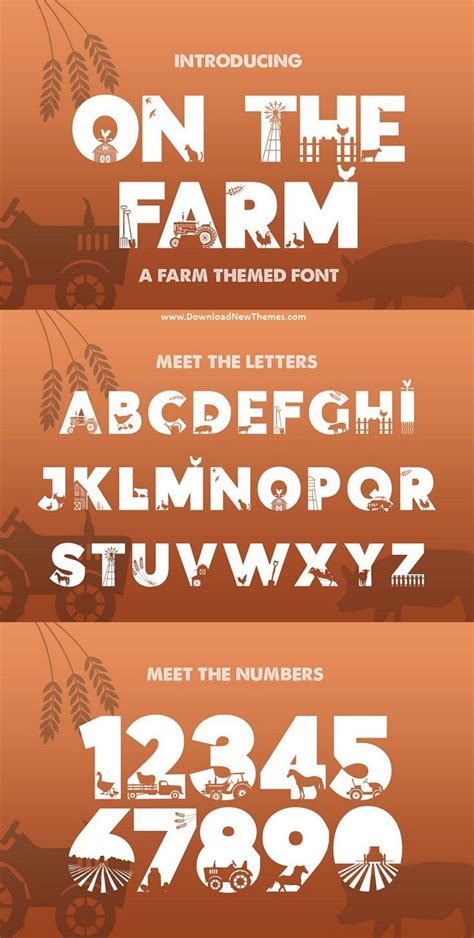 On The Farm Silhouette Font Fonts Typeface Typography Calligraphy