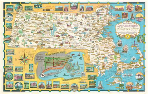Historic Massachusetts A Travel Map Curtis Wright Maps