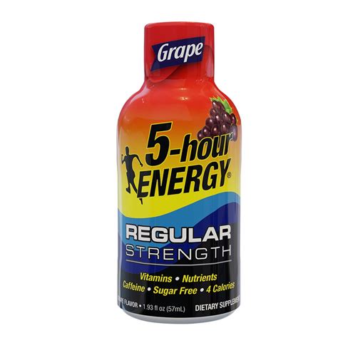 5 Hour Energy Shot Regular Strength Grape 193 Oz Bottle Walmart