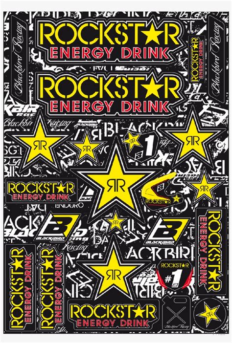 Download Sticker Sheets Pvc Husqvarna Rockstar Energy Rockstar Energy