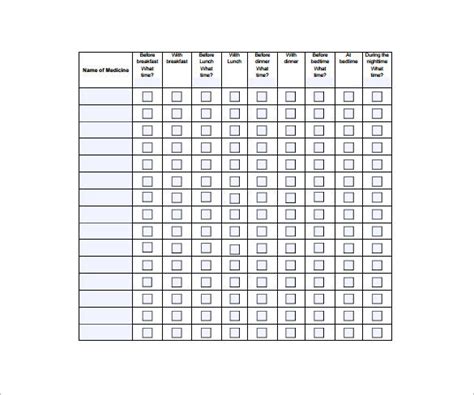 11 Medication Chart Template Free Sample Example