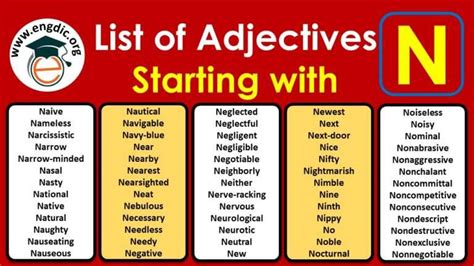 Adjectives That Begin With N Engdic