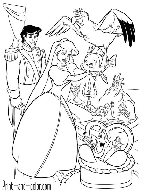 The Little Mermaid Coloring Pages Print And
