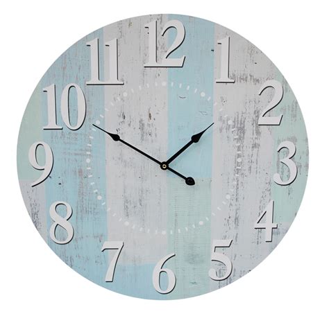 Large Round 58cm Pastel Blue Wall Clock