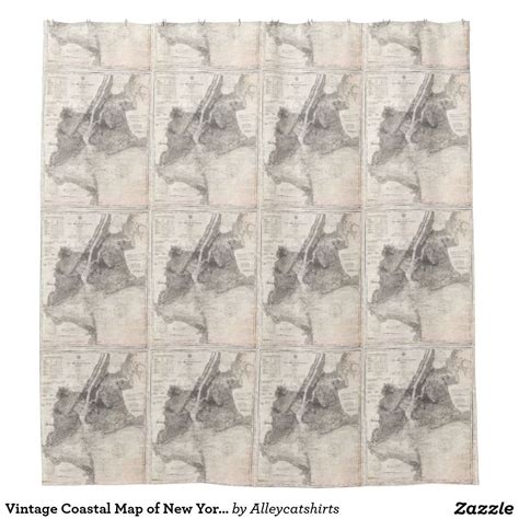 Vintage Coastal Map Of New York City 1910 Shower Curtain New York