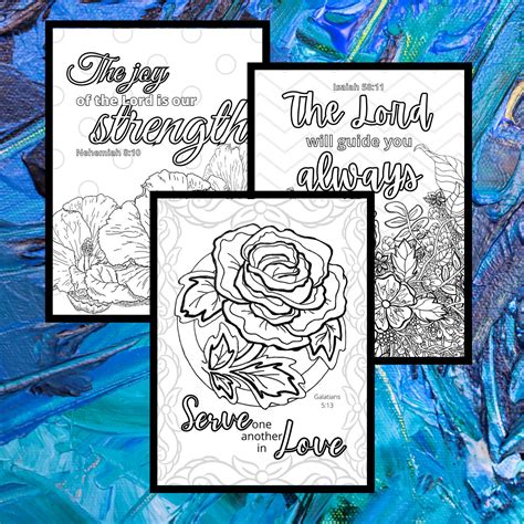 10 Printable Faith Based Coloring Pages Adult Coloring Pages Etsy Uk