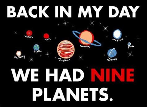 Back In My Day We Had Nine Planets T Shirt Geekish Geeking Geekery