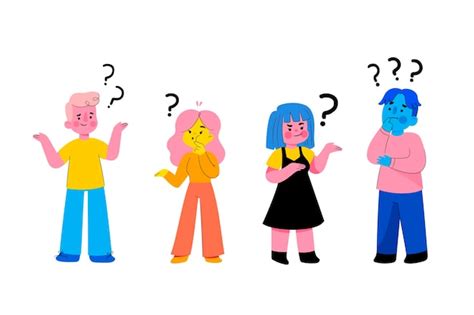Premium Vector Set Of Flat People Asking Questions