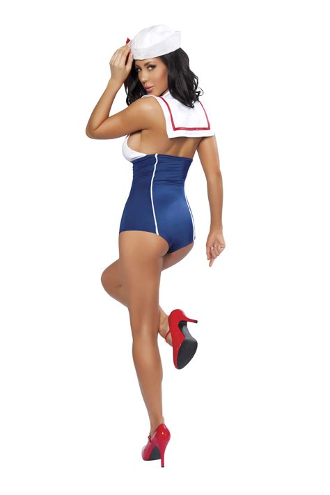 Adult Pinup Sailor Woman Romper Costume 4999 The Costume Land
