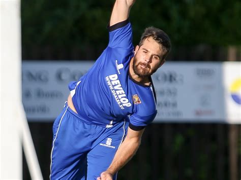 Cricketer seals the deal in minutes. Ryan-Burl-bowling-for-Boro-in-the-T20-Final - Littleborough CC
