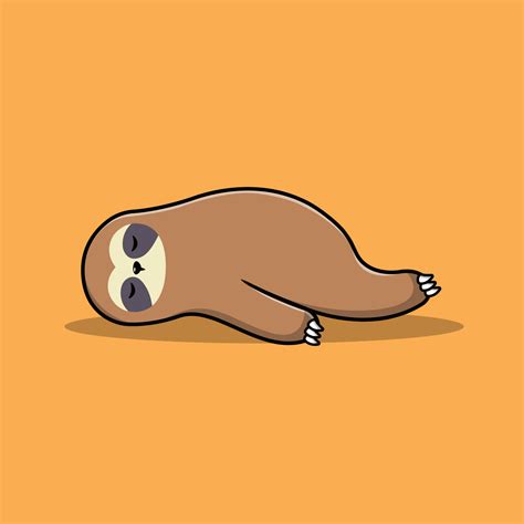 Cute Sloth Sleeping Cartoon Vector Icon Illustration Animal Icon