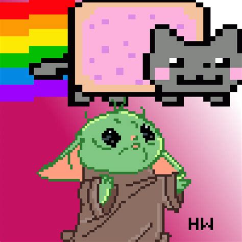 Pixilart Baby Yoda Nyan Cat By Cats4life0720
