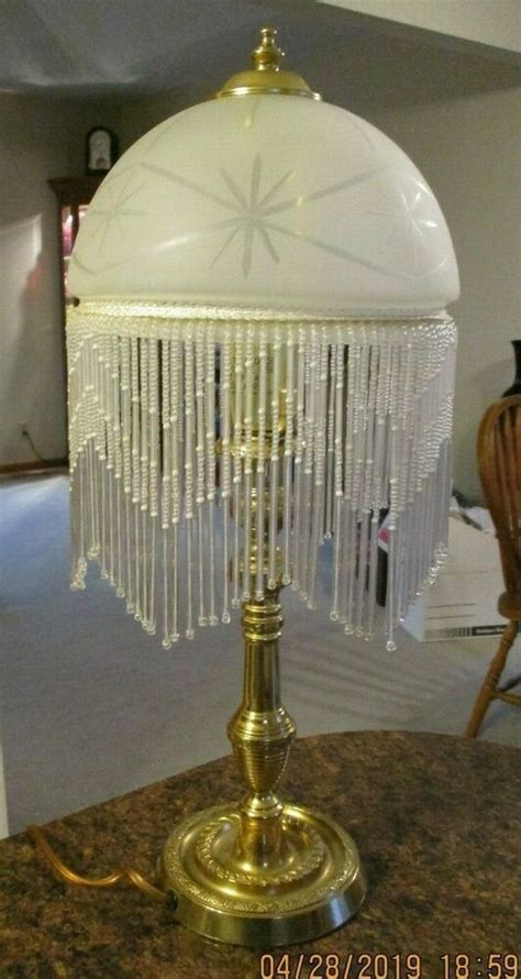 Funny enough , somebody the actual people seeking out how to make lamp shade what a theme owning lots of get review may be a little but it will help you clarify this topic 1. Vintage Victorian Table Lamp Frost Glass Shade Beaded ...