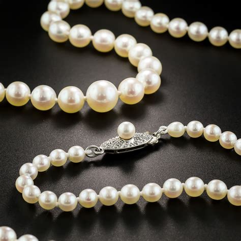 Mikimoto Inch Long Cultured Pearl Necklace Antique Vintage