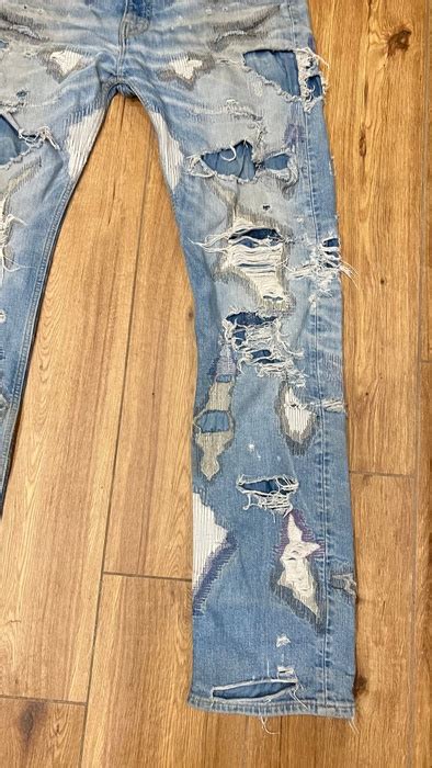 Vlone Vlone Runway Sample Distressed Denim Scab Jeans Grailed