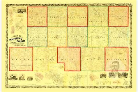 Mahoning County Ohio Map 1860 Old Map Of Mahoning County Etsy