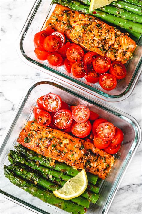 Meal Prep Garlic Butter Salmon With Asparagus Recipe Meal Prep Salmon