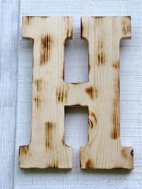 Rustic Wood Letters H Distressed Torched12 Tall Wood Name Letters