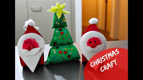 Santa Claus And Christmas Tree Craft Using Toilet Paper Roll Youtube