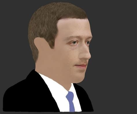Artstation Mark Zuckerberg Bust Ready For Full Color 3d Printing