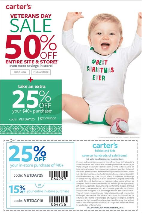 50 Off Everything 25 Off 40 At Carters Or Online Via Promo Code
