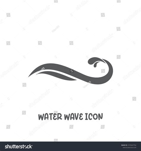 Water Wave Icon Simple Silhouette Flat Stock Vector Royalty Free