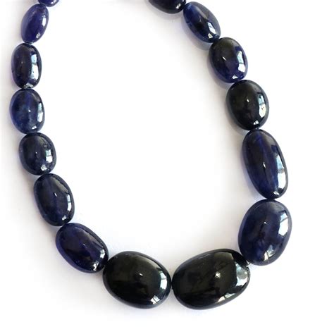 Blue Sapphire Smooth Tumble Glass Filled Beads Sapphire Etsy Blue