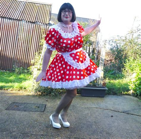 Gay Sissy Beautiful Spotty Dress And Apron Felicity The Chubby Tranny Flickr