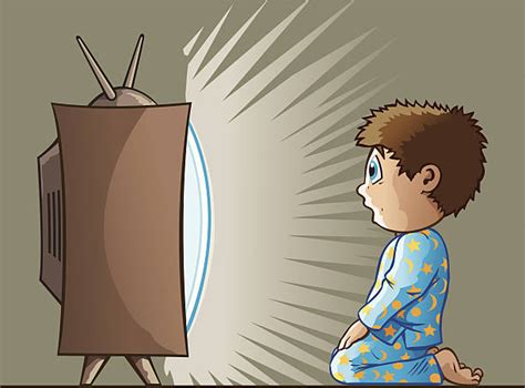 Child Staring Tv Illustrations Royalty Free Vector Graphics And Clip Art