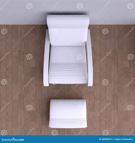 Armchair In Corner Of The Room Top View Stock Illustration