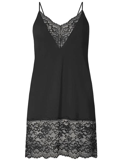 Marks And Spencer M 5 BLACK Lace Trim Full Slip Size 12 To 22