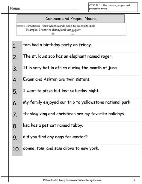 Noun worksheet exercises for class 3 with answers b. Wonders First Grade Unit Two Week Four Printouts | Nouns ...